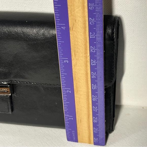 Wilson's Pelle Studio Womens Soft Black Leather Wallet Trifold 7.25" x 3.25" - Picture 10 of 11